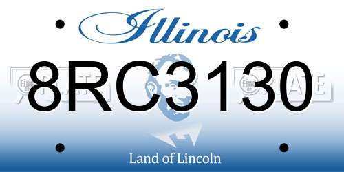8RC3130 Illinois License Plate