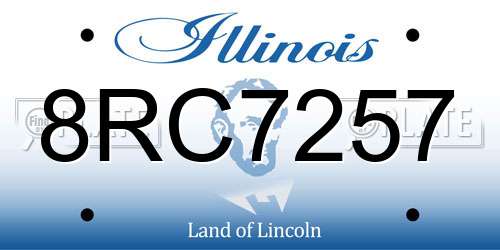 8RC7257 Illinois License Plate
