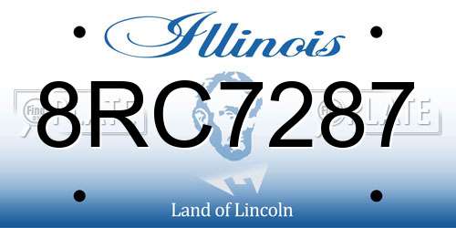 8RC7287 Illinois License Plate