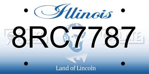 8RC7787 Illinois License Plate