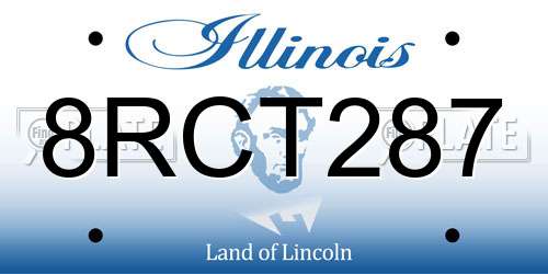 8RCT287 Illinois License Plate