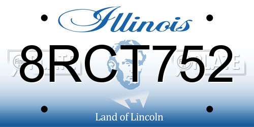8RCT752 Illinois License Plate
