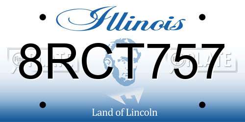 8RCT757 Illinois License Plate