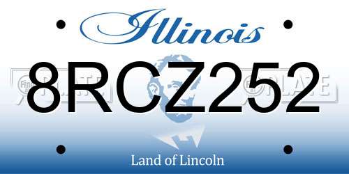 8RCZ252 Illinois License Plate