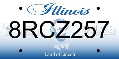 8RCZ257 Illinois License Plate