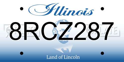 8RCZ287 Illinois License Plate