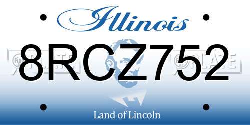 8RCZ752 Illinois License Plate