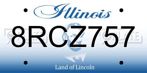 8RCZ757 Illinois License Plate