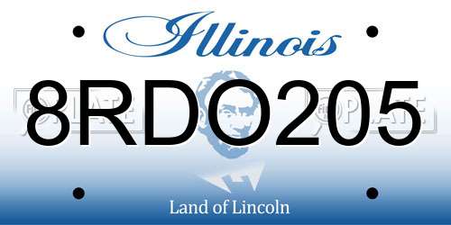 8RDO205 Illinois License Plate