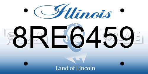 8RE6459 Illinois License Plate