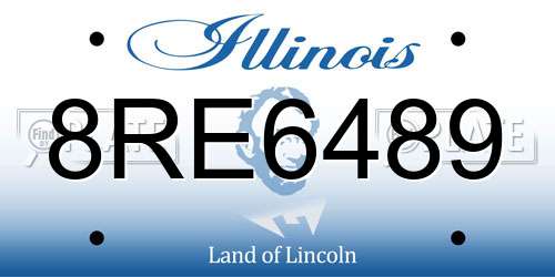 8RE6489 Illinois License Plate