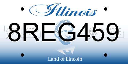 8REG459 Illinois License Plate