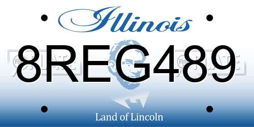 8REG489 Illinois License Plate