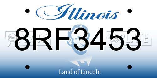 8RF3453 Illinois License Plate