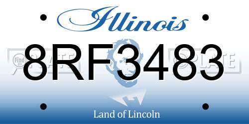8RF3483 Illinois License Plate