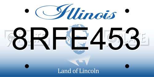 8RFE453 Illinois License Plate