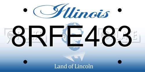 8RFE483 Illinois License Plate
