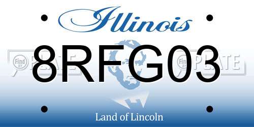 8RFG03 Illinois License Plate