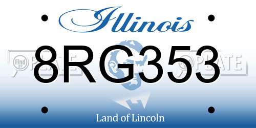 8RG353 Illinois License Plate