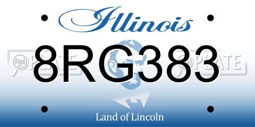 8RG383 Illinois License Plate