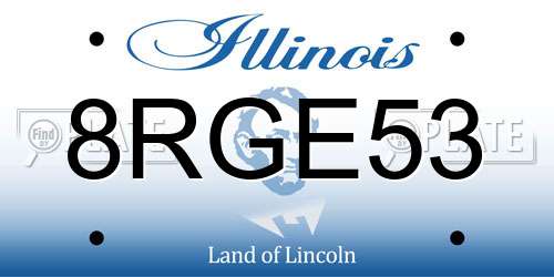 8RGE53 Illinois License Plate