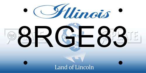 8RGE83 Illinois License Plate
