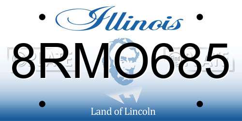 8RMO685 Illinois License Plate