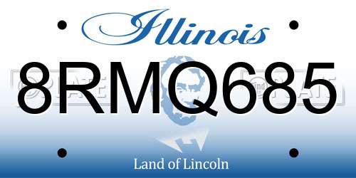 8RMQ685 Illinois License Plate