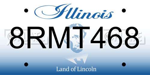 8RMT468 Illinois License Plate