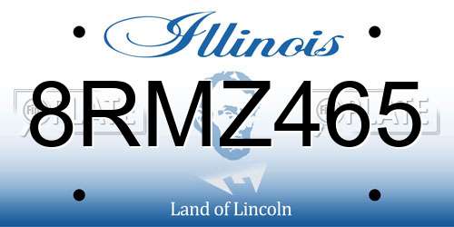 8RMZ465 Illinois License Plate