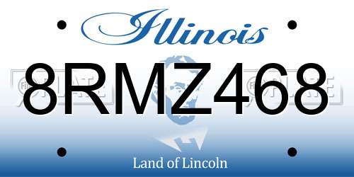 8RMZ468 Illinois License Plate
