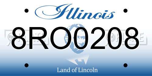 8RO0208 Illinois License Plate