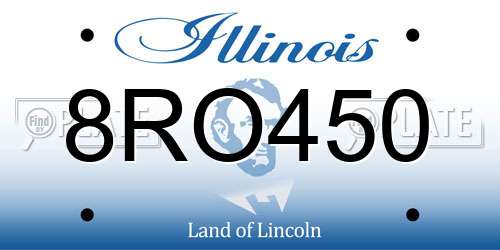 8RO450 Illinois License Plate