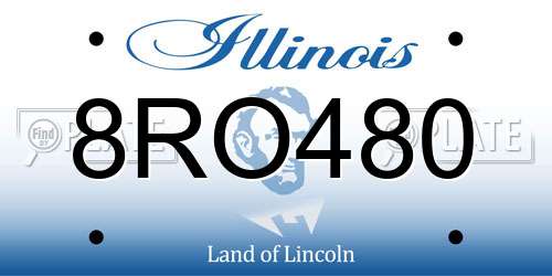 8RO480 Illinois License Plate