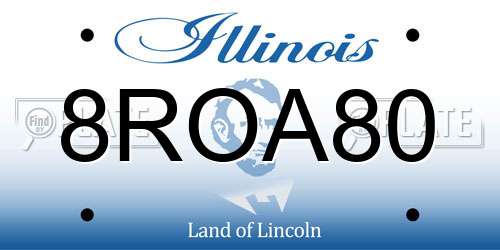 8ROA80 Illinois License Plate