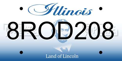 8ROD208 Illinois License Plate