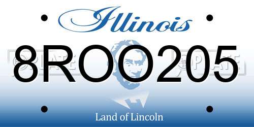 8ROO205 Illinois License Plate