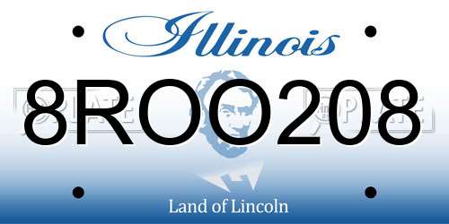 8ROO208 Illinois License Plate