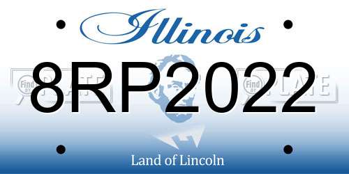8RP2022 Illinois License Plate