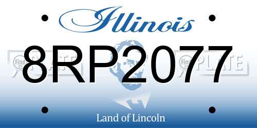 8RP2077 Illinois License Plate