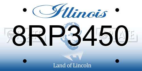 8RP3450 Illinois License Plate