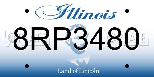 8RP3480 Illinois License Plate