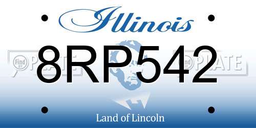 8RP542 Illinois License Plate