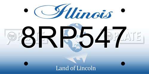 8RP547 Illinois License Plate