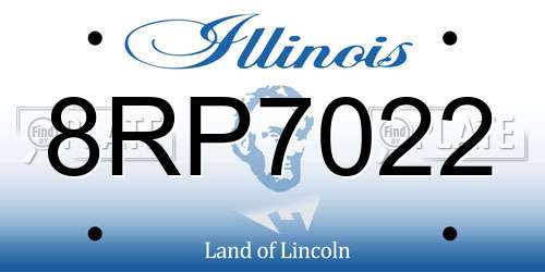 8RP7022 Illinois License Plate