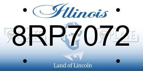 8RP7072 Illinois License Plate