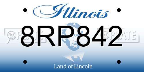 8RP842 Illinois License Plate