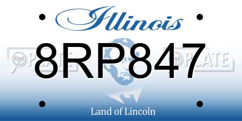 8RP847 Illinois License Plate