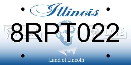 8RPT022 Illinois License Plate