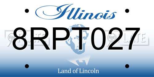 8RPT027 Illinois License Plate